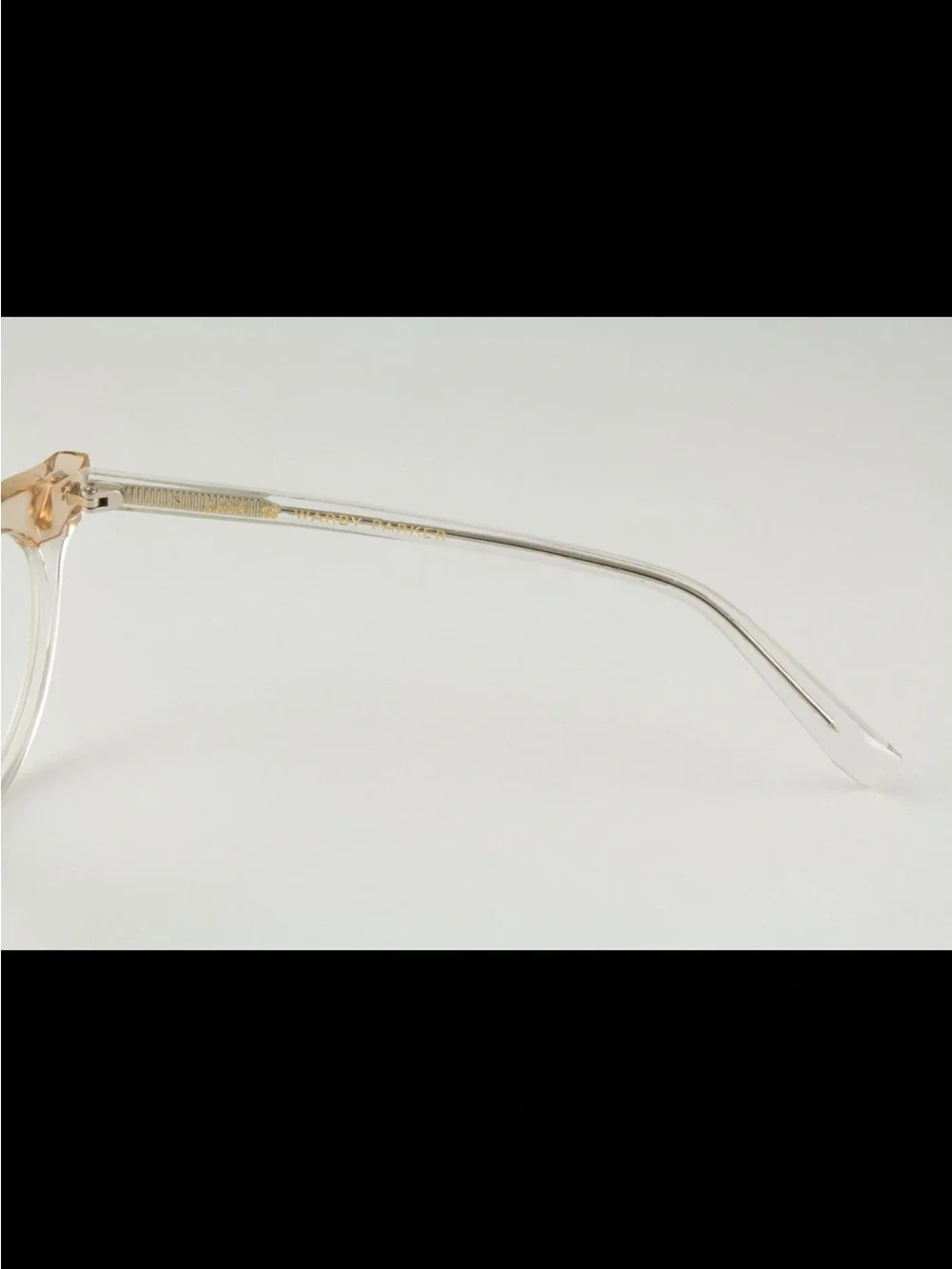 Warby Parker Zelda Leith 47mm Crystal Peach & Gold Rimless-Style Glasses RARE